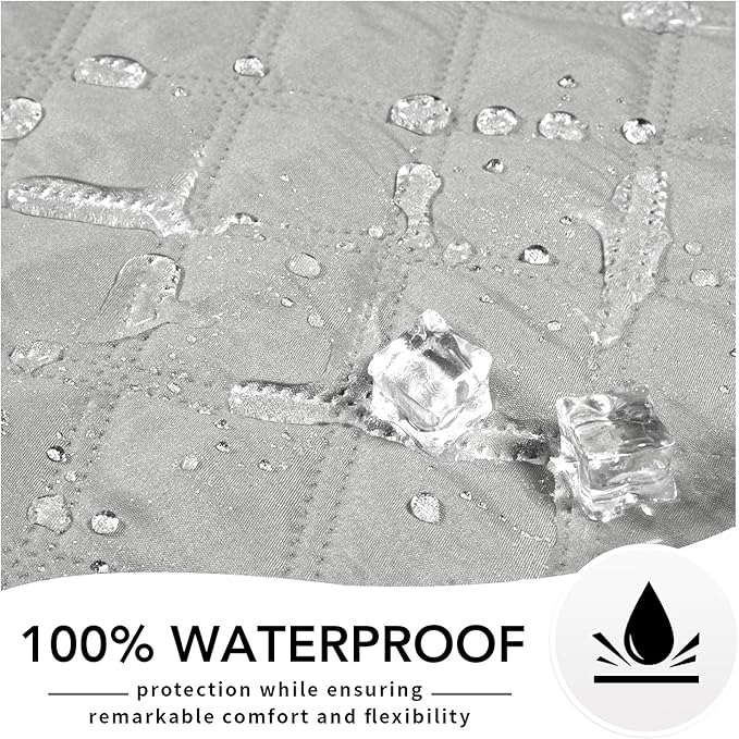 Easy-Going 100% Waterproof Dog Bed Cover, Non-Slip Pet Blanket for Furniture, Washable Couch Cover, Repleasement Sofa Cover (52X82 in,Light Gray)