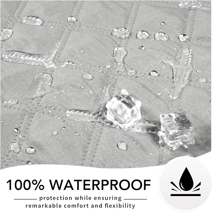 Easy-Going 100% Waterproof Dog Bed Cover, Non-Slip Pet Blanket for Furniture, Washable Couch Cover, Repleasement Sofa Cover (96x82 in, Light Gray)