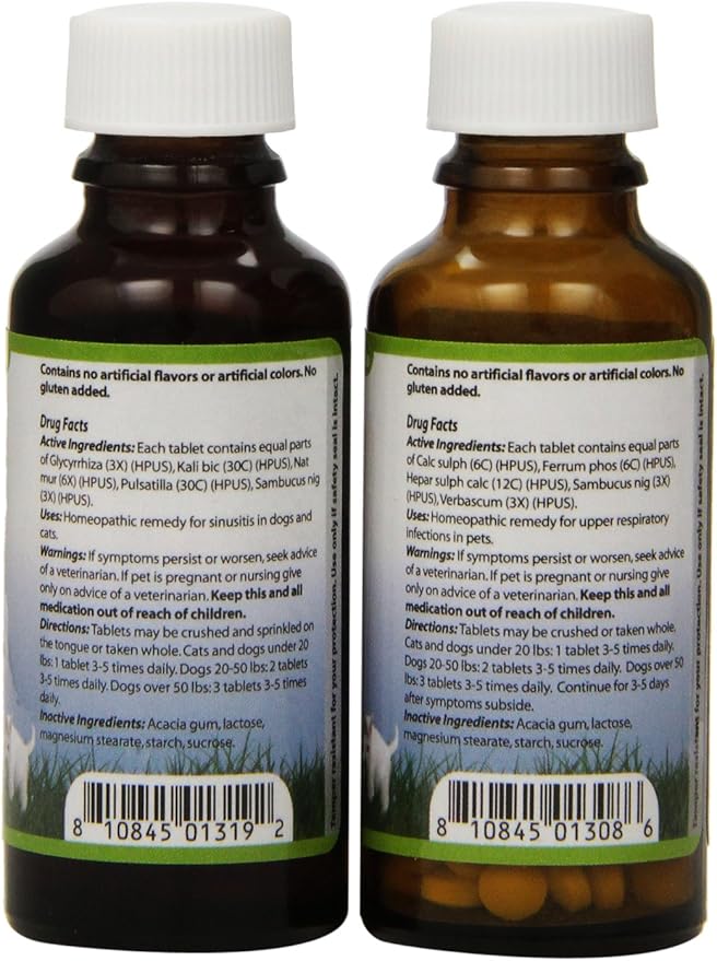 PetAlive Respiratory ComboPack for Pets - All Natural Homeopathic Remedies Relieve Symptoms of Blocked Sinuses, Colds, and Respiratory Irritation in Cats and Dogs