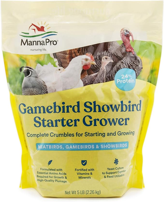 Manna Pro Gamebird Showbird Crumbles | Formulated with Vitamins & Minerals | 5 Pounds