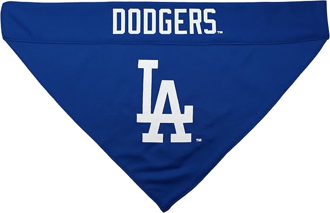 Pets First MLB Los Angeles Dodgers Reversible Bandana Size XX-Large for Dogs & Cats. 2 Sided Sports Bandana,Premium Embroidery Team Logo, All MLB Teams Available