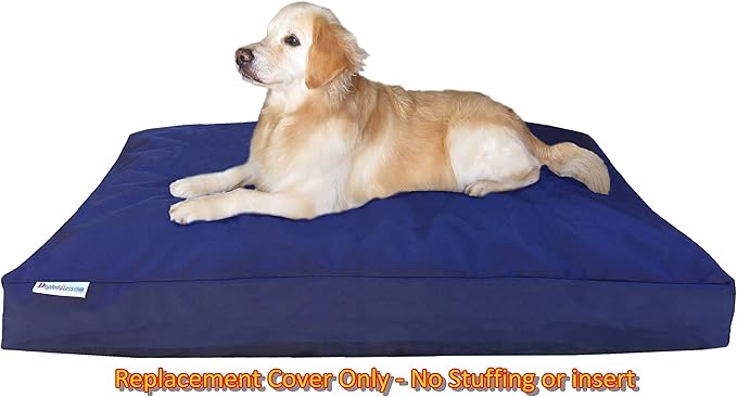 Dogbed4less XXL 1680 Ballistic Heavy Duty Dog Pet Bed External Zipper Duvet Cover - Replacement cover only, 55X37X4 Inches, Navy Blue