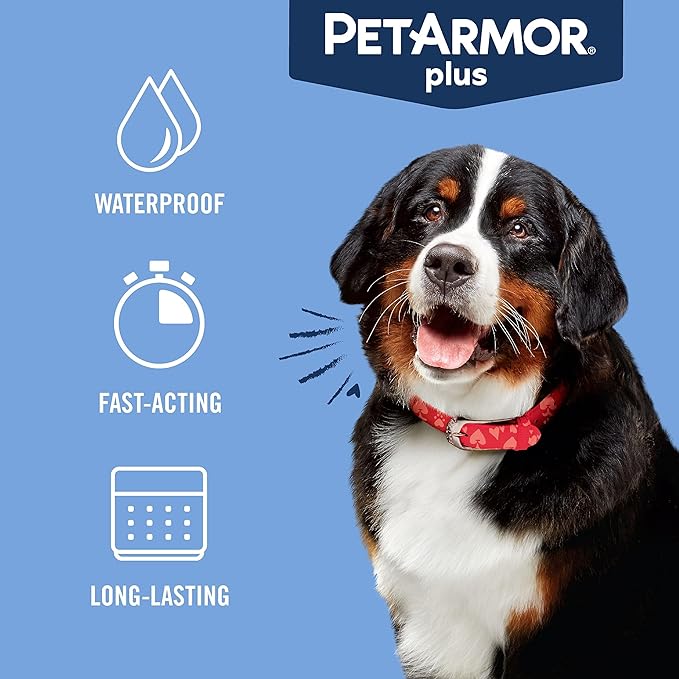 PetArmor Plus Flea and Tick Prevention for Dogs, Dog Flea and Tick Treatment, 12 Doses, Waterproof Topical, Fast Acting, X-Large Dogs (89-132 lbs)