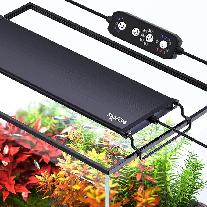 24/7 Mode LED Aquarium Light for Plants-Full Spectrum Fish Tank Light with Timer, Auto On/Off, 7 Colors, Adjustable Brightness, 3 Modes for 36 Inch to 42 Inch Freshwater Tank, 36W