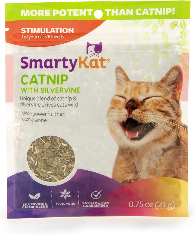 SmartyKat Catnip & Silvervine Blend for Cats & Kittens, Resealable Pouch - 0.75 Ounce