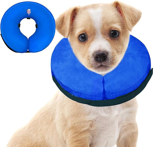 Soft Dog Cone Collar for Large Medium Small Dogs and Cats After Surgery, Inflatable Dog Neck Donut Collar,Inflatable Cat Cone Collar,E-Collar for Dogs Recovery, Dog Cones Alternative (Medium, Blue)