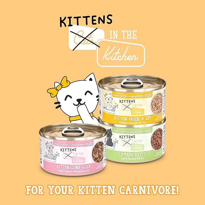 Weruva Cats in The Kitchen Kitten, Kitten Zoomies Variety Pack, 3oz Can (Pack of 12)