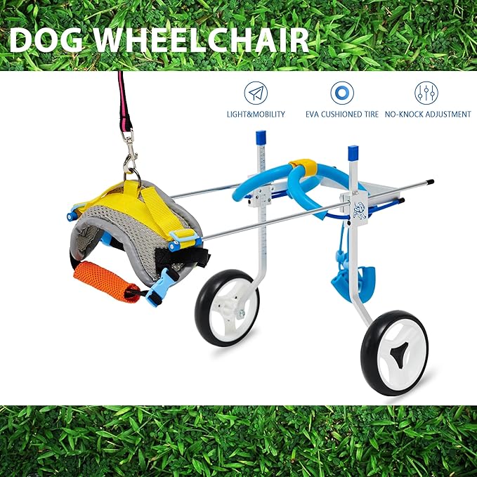Adjustable Dog Wheelchair for Back Legs| Pet Wheelchairs with Disabled Hind Legs Walking|Stabel & Light Weight (7-Size) (XSLW)