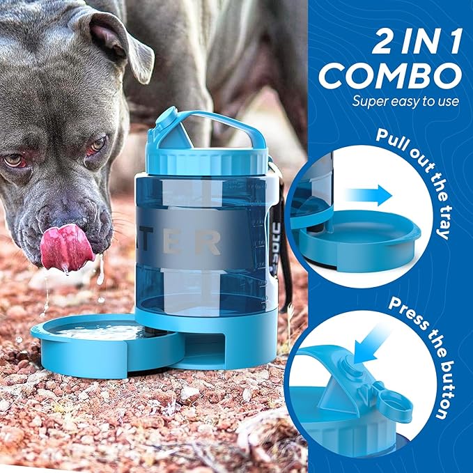 Dog Water Bowl Dispenser, Travel Dog Bowls for Camping Dog Park Hiking, 77OZ Dog Water Dispenser with Pull-Out Travel Water Bowls for Dogs,Dog Travel Water Bowl Dispenser Pet Dog Water Bottle,BPA Free