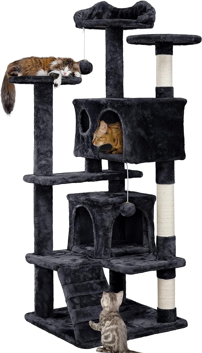 Yaheetech 54in Cat Tree Tower Condo, Cat Tree for Indoor Cats w/Scratching Post for Kittens Pet House Play