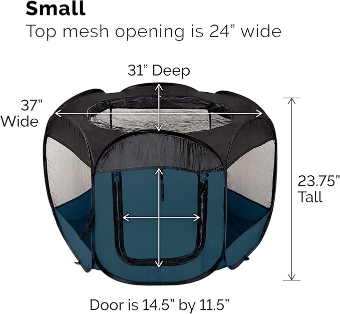 Furhaven Pop Up Playpen Pet Tent Playground - Sailor Blue, Small