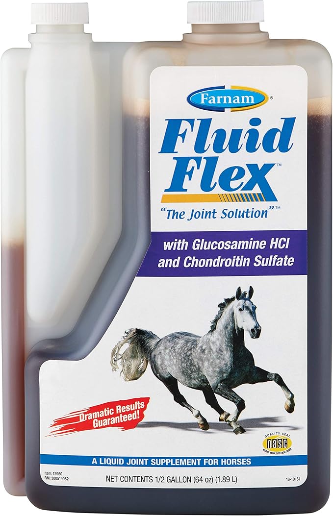 Farnam Fluidflex Liquid Joint Supplement for Horses, Helps maintain healthy hip & joint function, 64 ounces, 64 Day Supply