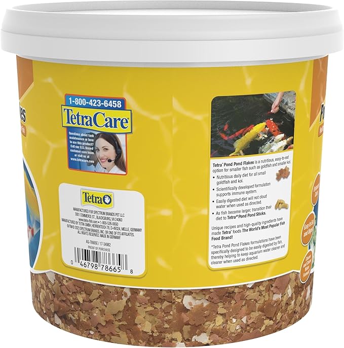 Tetra Pond Flakes Complete Nutrition for Smaller Pond Fish, Goldfish and Koi Fish, 2.2 Pounds