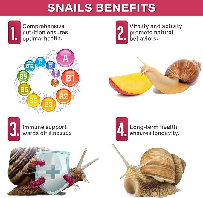 2oz Land Snail Complete Diet with Fruit. Nutritious, Balanced, Non-Gmo, No Ethoxyquin or Copper Sulfate Food Option. Enriched with dried banana, mango, and bee pollen. Proudly Made in The USA