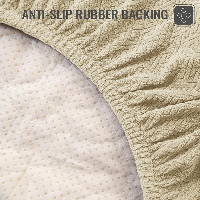 nanbowang Waterproof Dog Bed Covers Replacement Washable Pet Hair Easy to Remove, Dog Pillow Cover Quilted, Pet Bed Cover Lovely Puppy Bed Cover for Dog/Cat (32x44x6, beige)