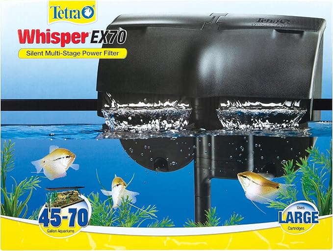 Tetra Whisper EX 70 Filter For 45 To 70 Gallon aquariums, Silent Multi-Stage Filtration, WHITE