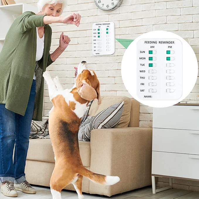 Coolrunner Pet Feeding Reminder for Dogs Cats, Magnetic or Double Sided Adhesive, Prevent Overfeeding