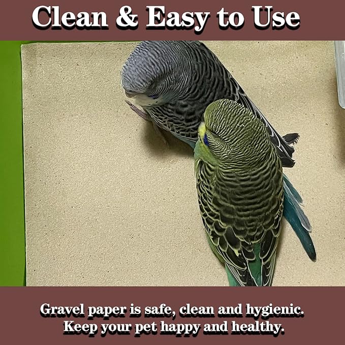 30pcs Gravel Liner Paper for Bird Cage, 11 x 17 inch Birdcage Liner Bedding Calcium Paper Special for Bird Cage in Sea Sand Pick Your Size (30)