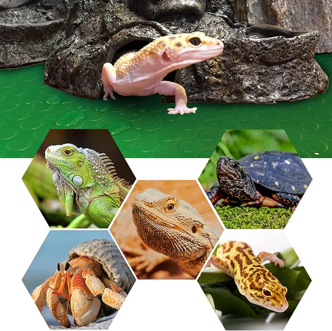 Bearded Dragon Tank Accessories, Reptile Terrarium Carpet Soft Thickening Substrate for Snake, Tortoise, Leopard Gecko, Lizard, Iguana, Non-Adhesive Reptile Habitat Bedding