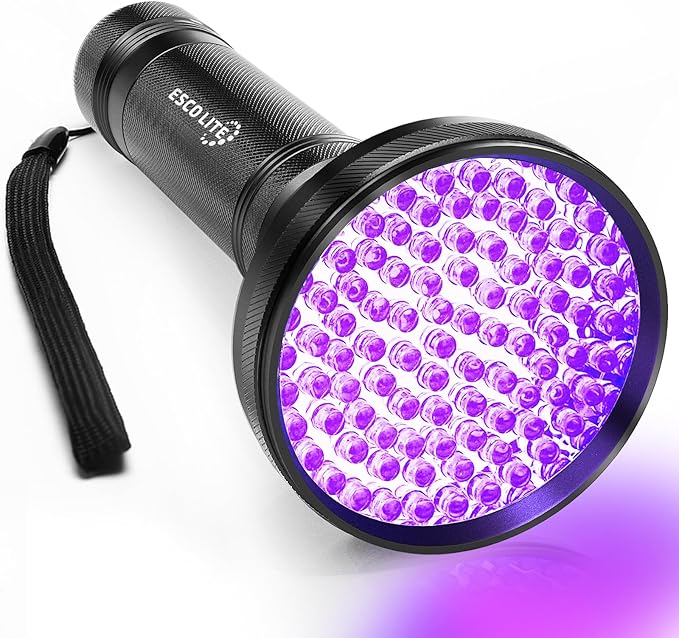 ESCO LITE Black Light UV Flashlight, 100 LED Black Light for Pet Urine Detection,Ultraviolet Flashlights for Dog Urine, Scorpions,Dry Stains and Bed Bug