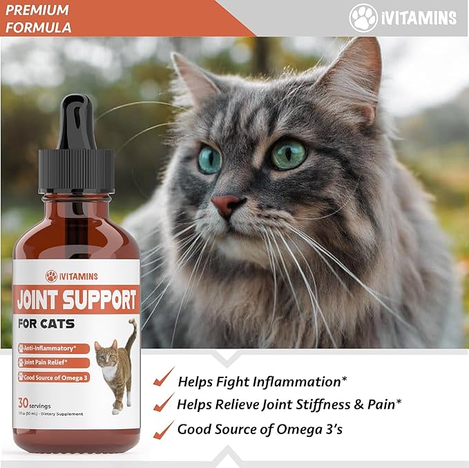 Cat Joint Supplement - Cat Joint Pain Relief - Cat Hip and Joint Supplements Pain Relief - Cat Joint Supplements - Joint Support for Cats - Hip and Joint for Cats - Cat Joint Support - 1 fl oz