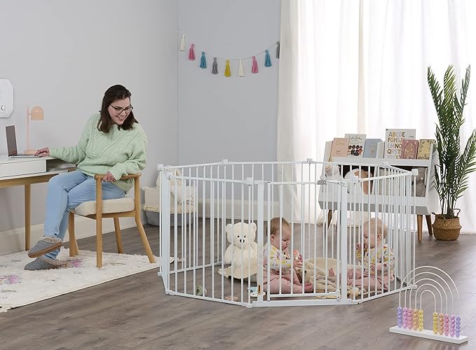 Regalo 192-Inch Super Wide Adjustable Baby Gate and Play Yard, 4-in-1, Bonus Kit, 4 Count (Pack of 1 & Easy Step 36" Extra Tall Walk Thru Baby Gate, includes 4-Inch Extension Kit, 4 Pack