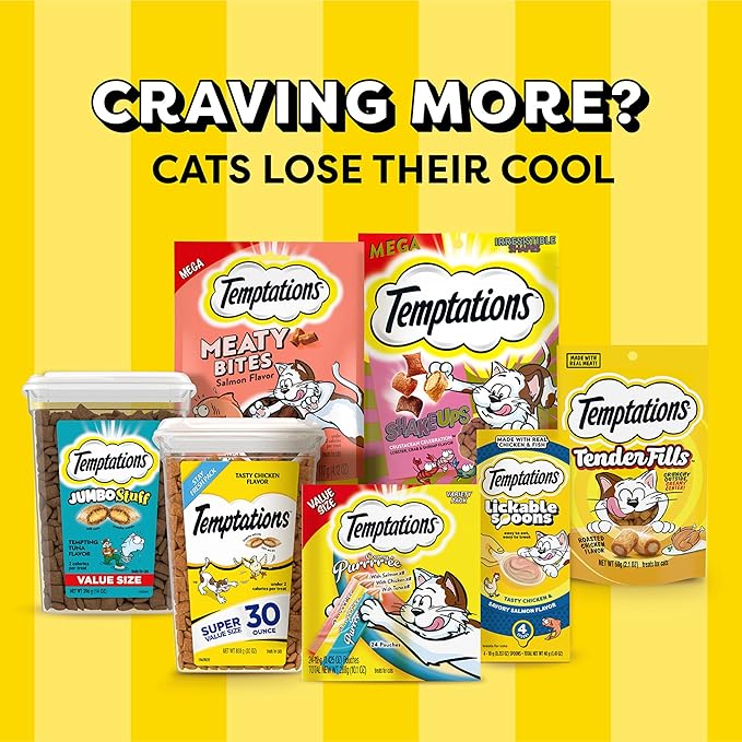 TEMPTATIONS Classic Crunchy and Soft Cat Treats, SEAFOOD MEDLEY, Multiple Sizes