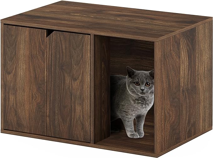 Furinno Peli Litter Box Enclosure, Small, Columbia Walnut