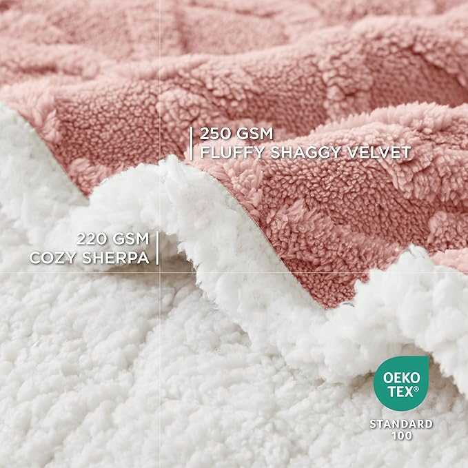 Bedsure Waterproof Dog Blankets for Medium Dogs - Pet Blanket for Couch Protector Washable, Premium Jacquard Coral Fleece Cat Throw Blanket, Soft Plush Reversible Furniture Protection, 30"x40", Pink