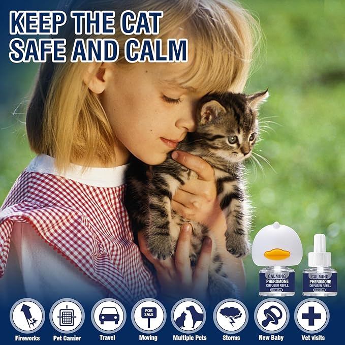 Cat Calming Diffuser Pheromones 3 In 1 Pheromone Calm Diffusers For Cats Plug In Multicat Thera Pet Feline Stop Peeing Ins Refill Hormone Anxiety Fermon Multi Kit Portable Classic Defuzzer Calmer