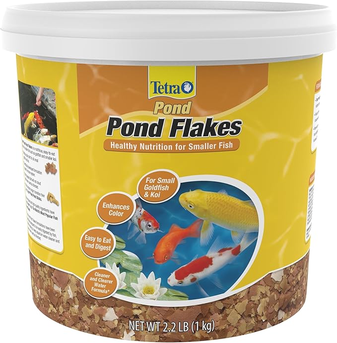 Tetra Pond Flakes Complete Nutrition for Smaller Pond Fish, Goldfish and Koi Fish, 2.2 Pounds