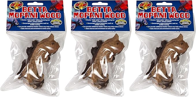 Zoo Med Betta Mopani Wood Fish Aquarium Terrarium Decoration to Create “Dark Water” Effect BA10 (Pack of 3)