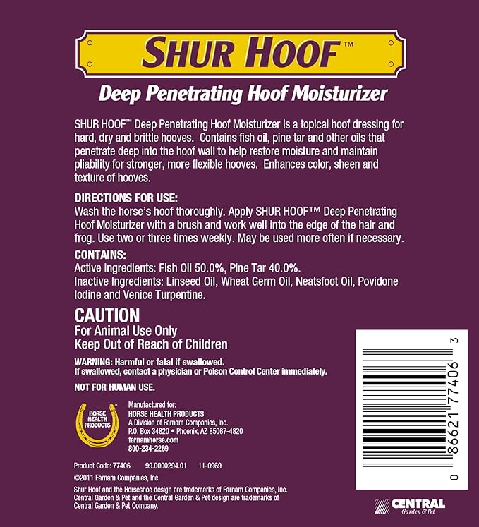 Farnam Horse Health Shur Hoof Deep-Penetrating Hoof Moisturizer, 1 gallon