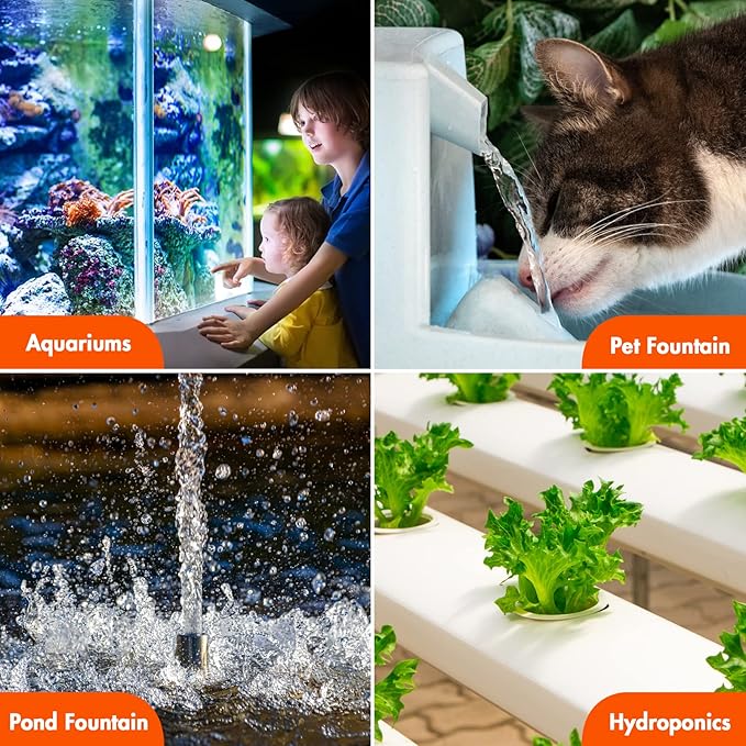 Simple Deluxe 160 GPH 8W Submersible Water Pump Power Head with Adjustable Intake for Fish Tank, Hydroponics, Fountains, Aquariums