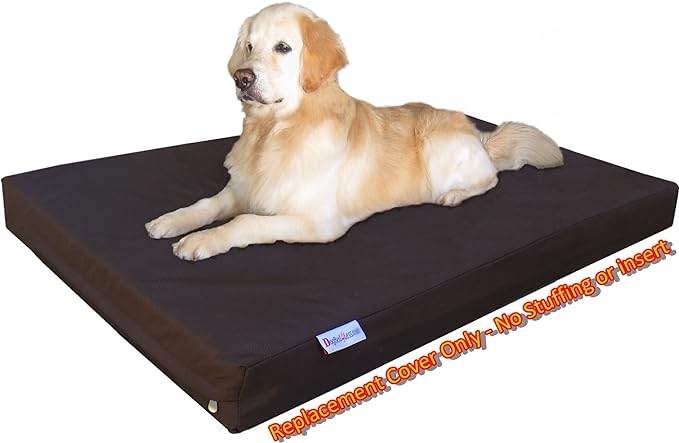 Dogbed4less XXL 1680 Ballistic Heavy Duty Dog Pet Bed External Zipper Duvet Cover - Replacement cover only, 55X37X4 Inches, Seal Brown