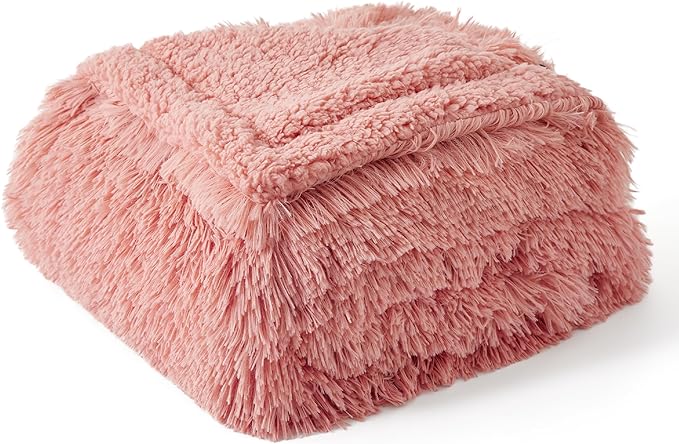 Bedsure Waterproof Dog Blankets for Medium Dogs - Calming Cat Blanket for Couch Protector Washable, Long Faux Fur Pet Throw Blanket for Puppy, Reversible Furniture Protection, 30"x40", Pink