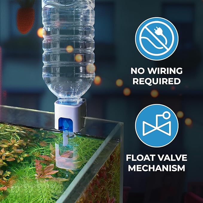 Auto Top Off Water Filler - Aquarium Mini ATO System, Water Filler & Level Controller with Float Valve - Easy to Install, Durable & No Wiring Needed - Perfect for Fish Tank & Turtle Tank