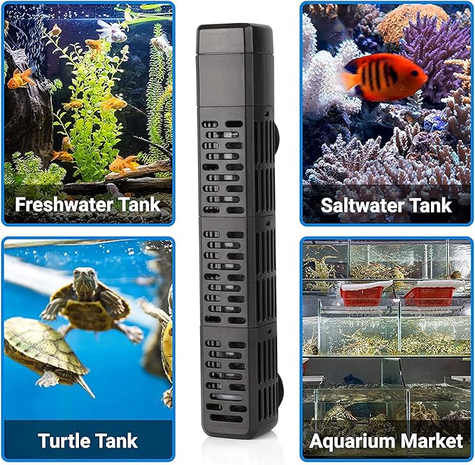 HiTauing Aquarium Heater, 50W/100W/200W/300W/500W Submersible Fish Tank Heater with Over-Temperature Protection and Automatic Power-Off When Leaving Water for Saltwater and Freshwater