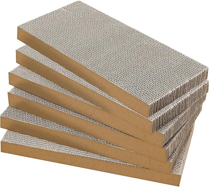 AGYM Cat Scratchers 6 Packs Refill Cat Scratching Pad Cardboard for Indoor Cats and Kitten, Large Size Cat Scratch Pad Board Easy for Cats to Scratch