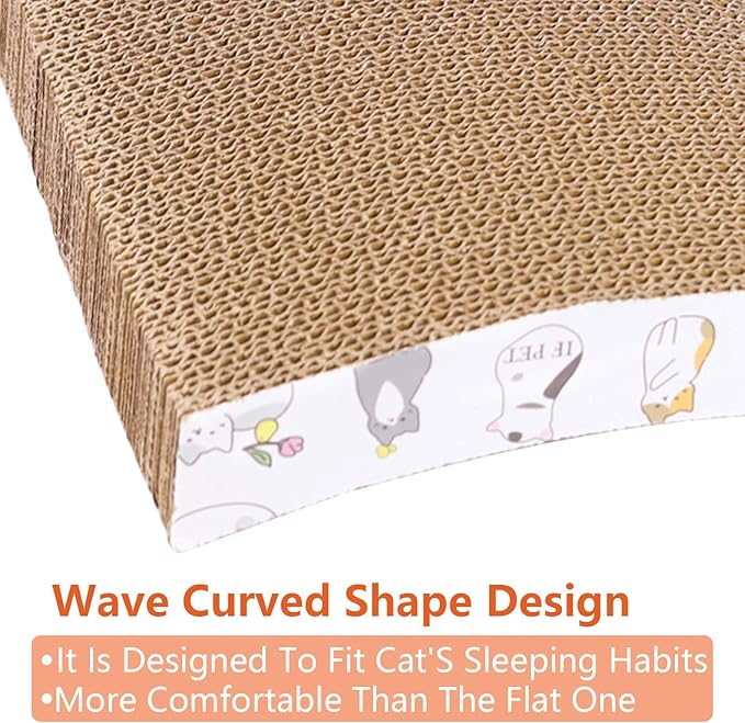 3 Pack Cat Scratcher Pad Recycle Corrugated Cat Scratching Pad Type S Cat Scratch Pad Lounger Sofa for Furniture Protector