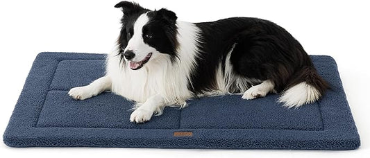 Bedsure Washable Dog Bed for Large Dogs, Reversible Foam Floor Dog Mat, Lightweight Travel Flat Pet Beds for Indoor & Outdoor Dogs (36" x 27", Navy)