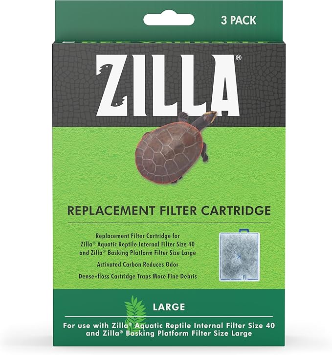 Zilla Reptile Pet Terrarium Water Filter Replacement Cartridge, Large, 3-Pack