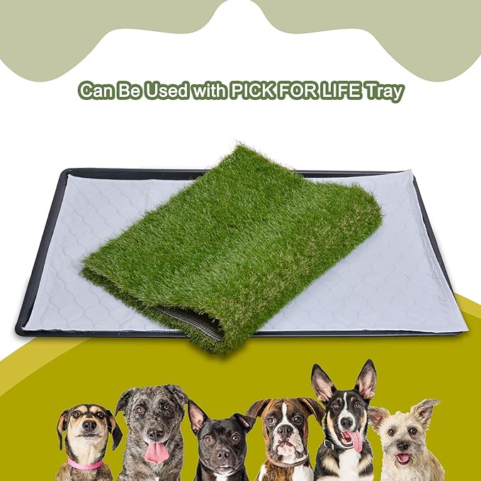Dog Grass Large Patch Potty, Artificial Dog Grass Bathroom Turf for Pet Training, Washable Puppy Pee Pad, Perfect Indoor/Outdoor Portable Potty Pet Loo (Replacement Grass)