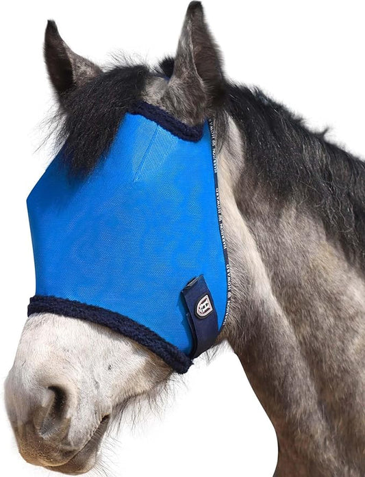 Harrison Howard All Round Mesh Horse Fly Mask UV Protective with Fleece Padded Edging Signature Blue M