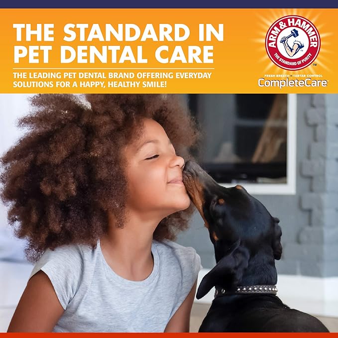 Arm & Hammer Complete Care Dog Dental Kit | 2.5 oz Chicken Flavor Enzymatic Dog Toothpaste, Toothbrush, & Finger Brush | Baking Soda Enhanced Formula for Fresh Breath and Tartar Control