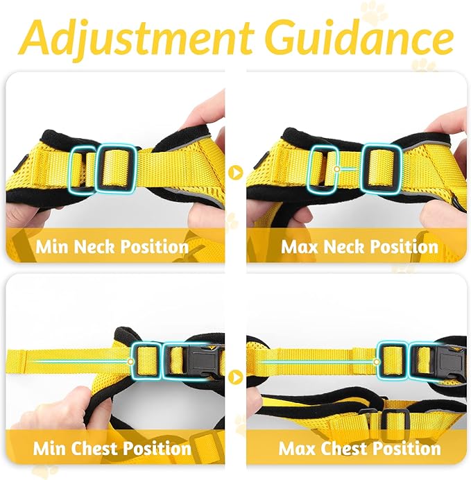 rabbitgoo Cat Harness and Leash for Walking, Escape Proof Soft Adjustable Vest Harnesses for Cats, Easy Control Breathable Reflective Strips Jacket, Yellow, XS