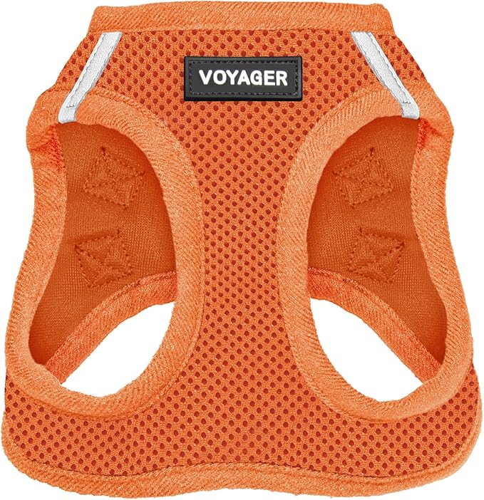 Voyager Step-in Air Dog Harness - All Weather Mesh Step in Vest Harness for Small and Medium Dogs and Cats by Best Pet Supplies - Harness (Orange), L (Chest: 18-20.5")