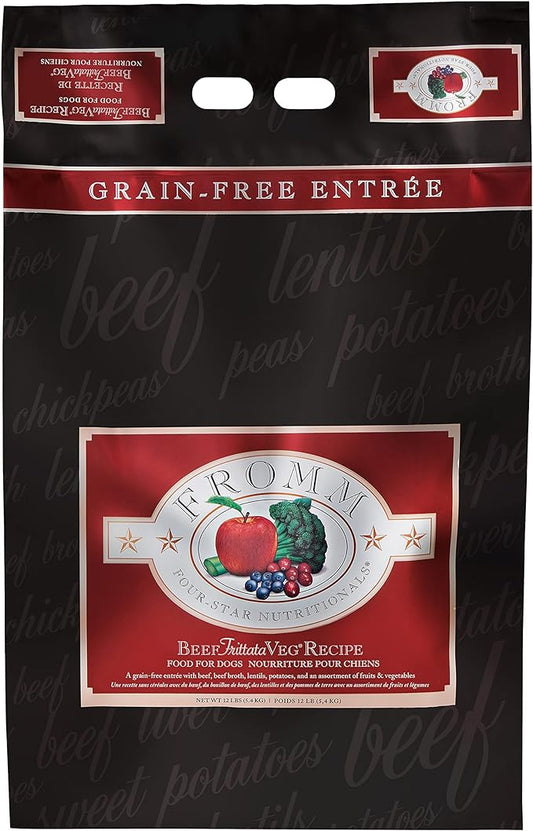 Fromm Four-Star Nutritionals Beef Frittata Veg Dog Food - Premium Dry Dog Food - Beef Recipe - 12 lb