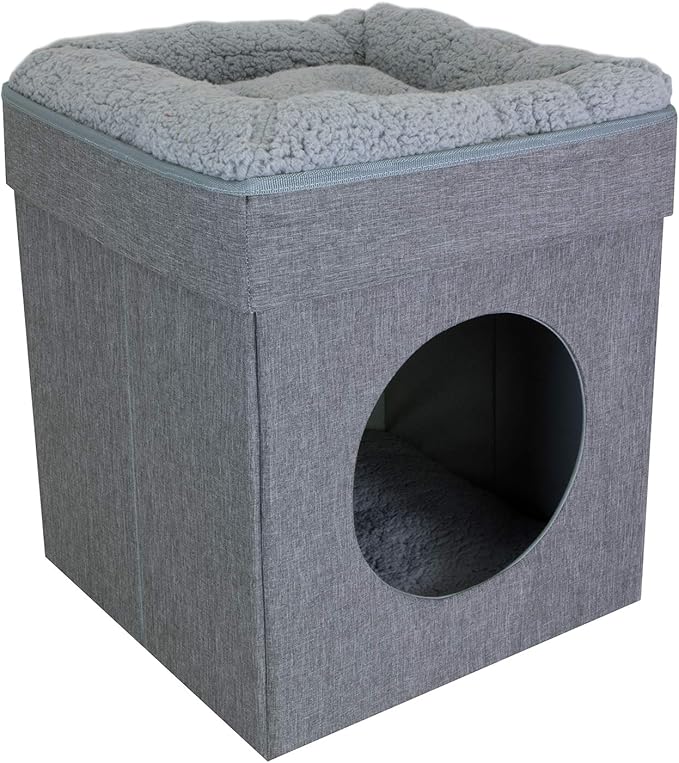 Kitty City Large Cat Bed, Stackable Cat Cube, Indoor Cat House/Cat Condo, Cat Scratcher