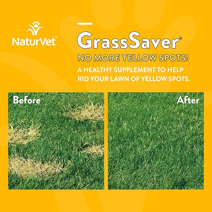 NaturVet – GrassSaver Supplement for Dogs – Healthy Supplement to Help Rid Your Lawn of Yellow Spots – Synergistic Combination of B-Complex Vitamins & Amino Acids – 240 Soft Chews